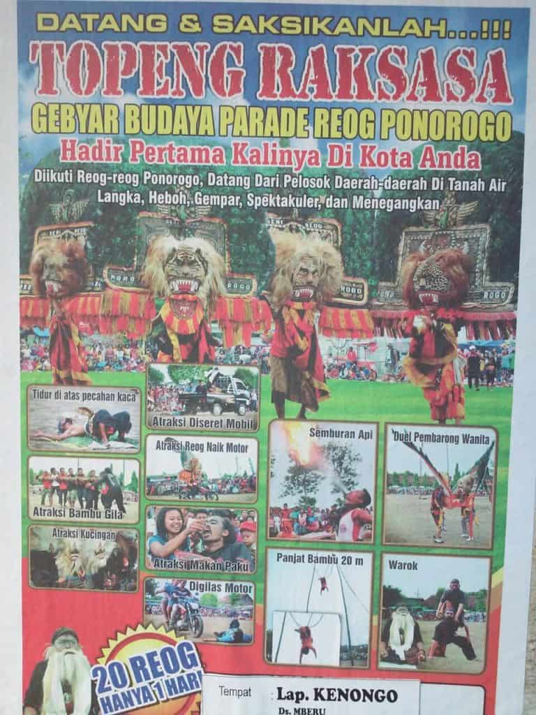 Poster Parade Reog di Beru Wlingi