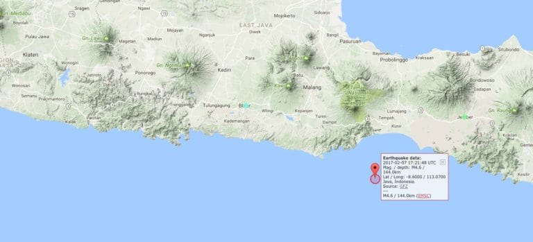 Pusat Gempa Bumi 8 Februari 2017