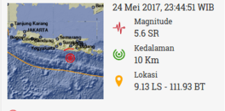 Info Gempa 24 Mei 2017 di Blitar
