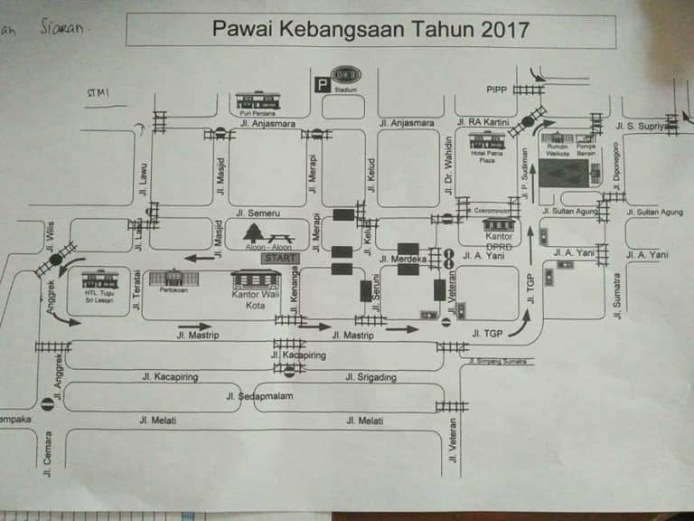 Rute Pawai Kebangsaan Kota Blitar 2017