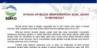Press Release BMKG tentang Aphelion