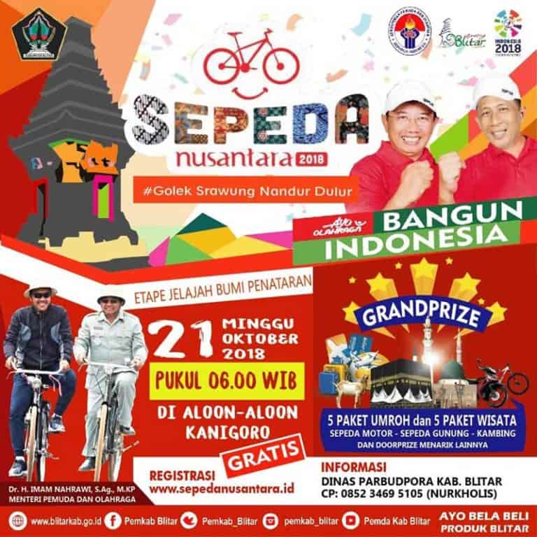 Sepeda Nusantara 2018,, foto dari DISPARBUDPORA KAB. BLITAR