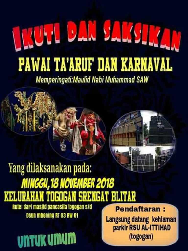Pawai di Togogan, Srengat, Blitar
