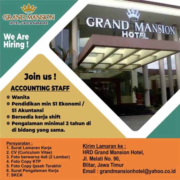 Lowongan kerja di Grand Mansion Hotel