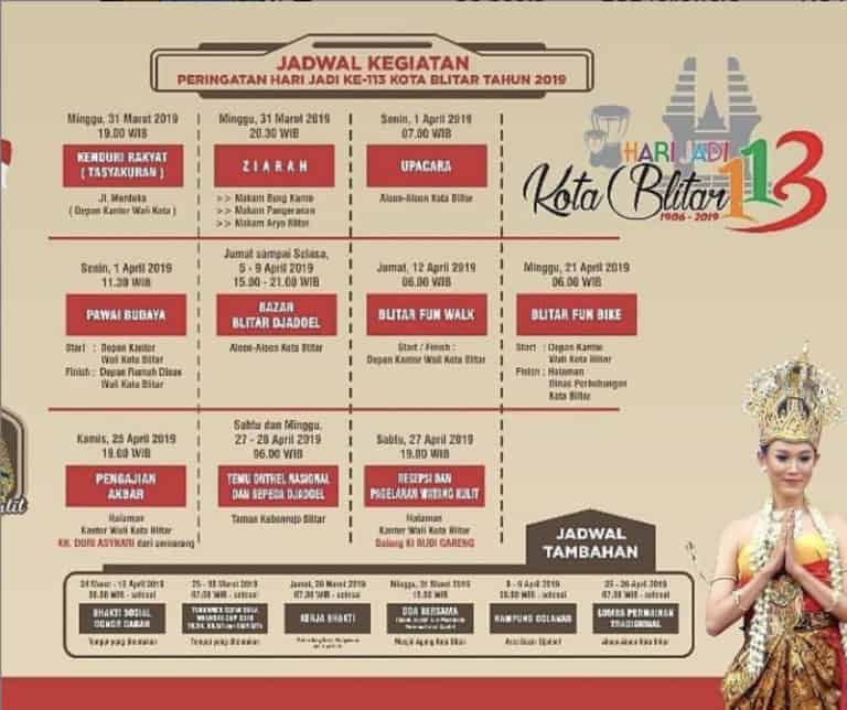 Jadwal Hari Jadi Kota Blitar 113