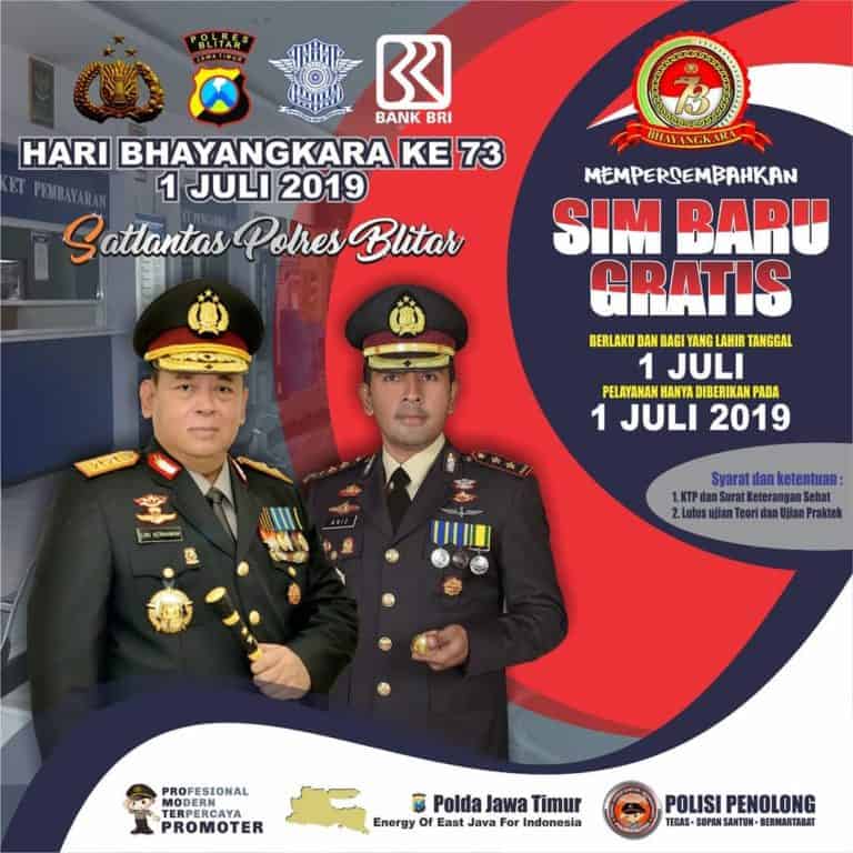 sim baru gratis dari Polres Blitar