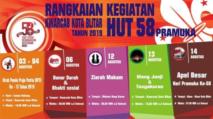 Kegiatan HUT 58 Pramuka Kwarcab Kota Blitar Tahun 2019