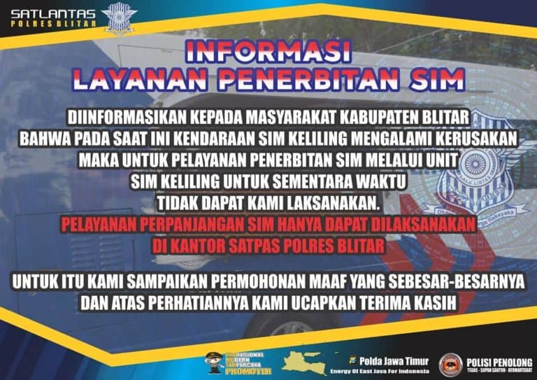 Pengumuman dari Satlantas Polres Blitar