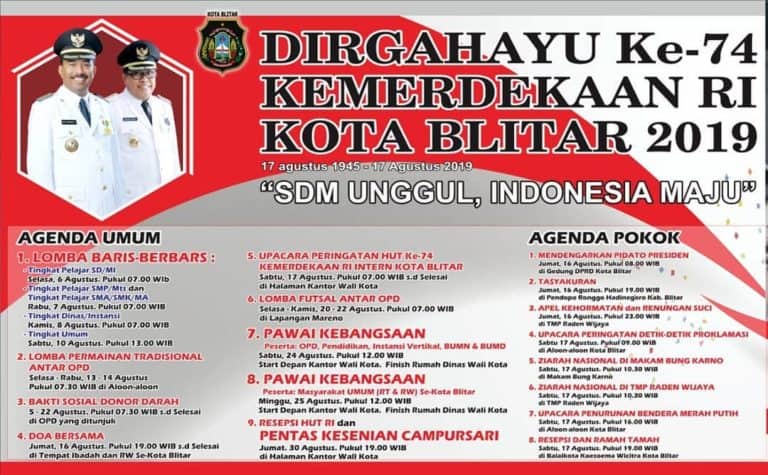 Agenda HUT RI Kota Blitar
