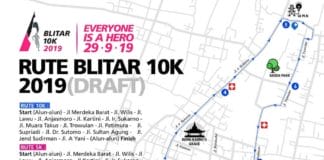 Rute lari Blitar 10K tahun 2019