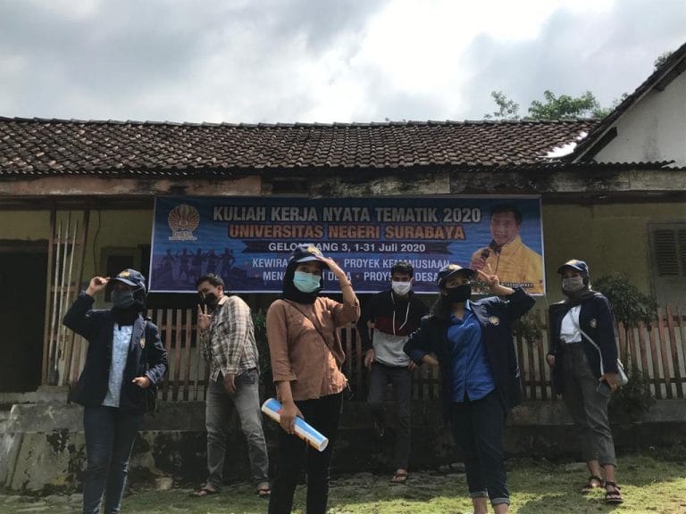 KKN Unesa tahun 2020 di Desa Gadungan - Gandusari. Dokumentasi oleh Tim KKN Unesa Desa Gadungan