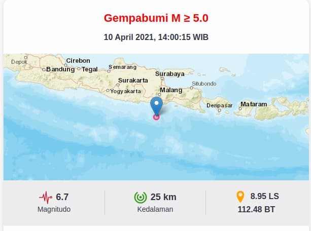 Gempa 10 April 2021 Blitar